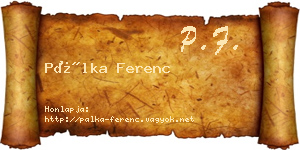 Pálka Ferenc névjegykártya
